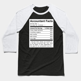 Accountant Facts | Funny Accounting Baseball T-Shirt